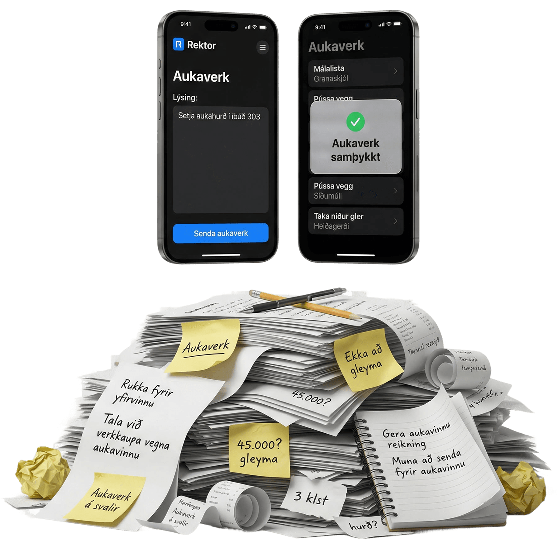 Extra Work Requests — Send extra work for approval before starting - so there are no surprises on the invoice