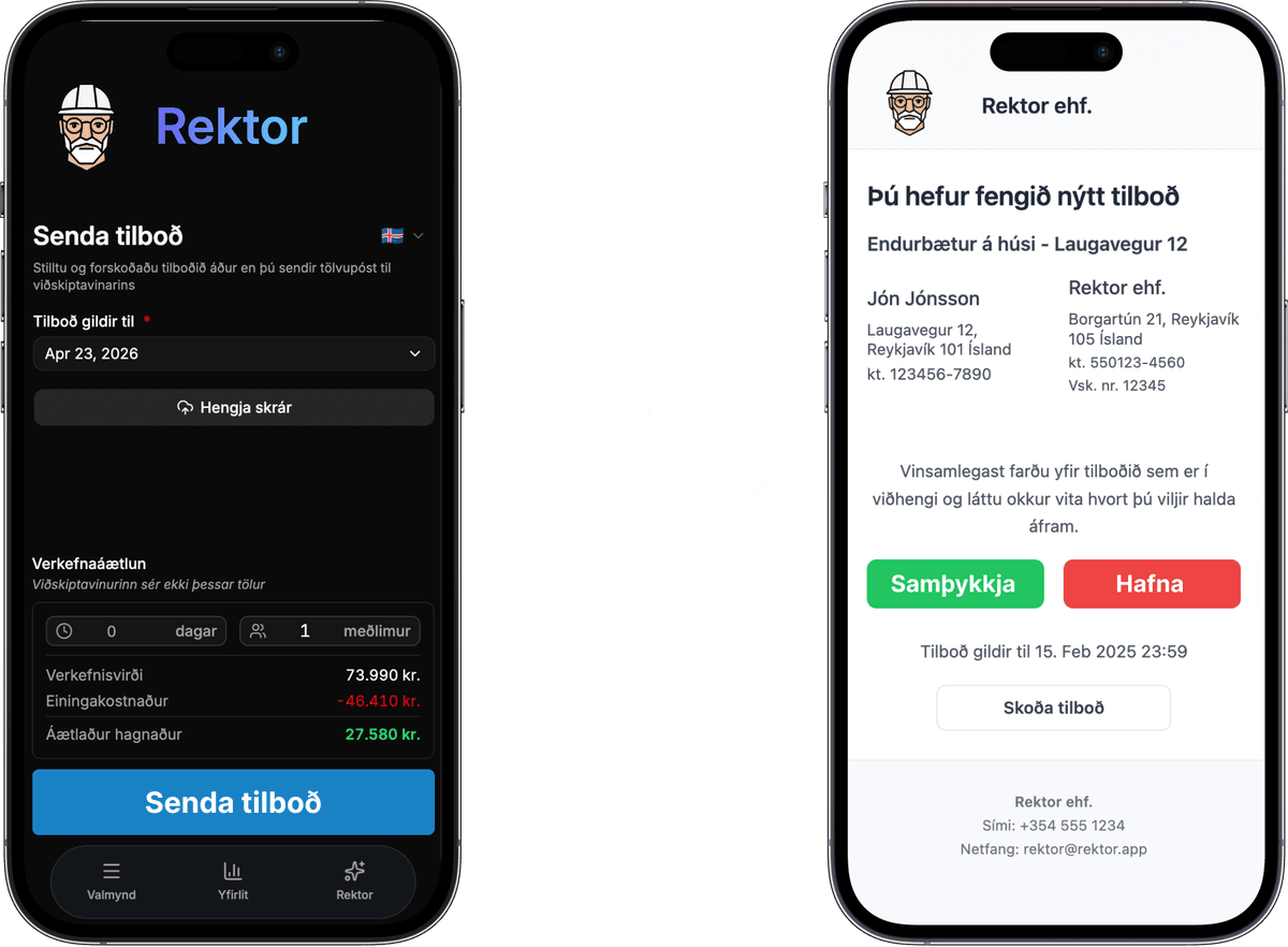 Professional Quotes — Build detailed quotes with unit-based pricing. Define labor costs, materials, and margins. Send professional PDF quotes to customers in minutes — not hours