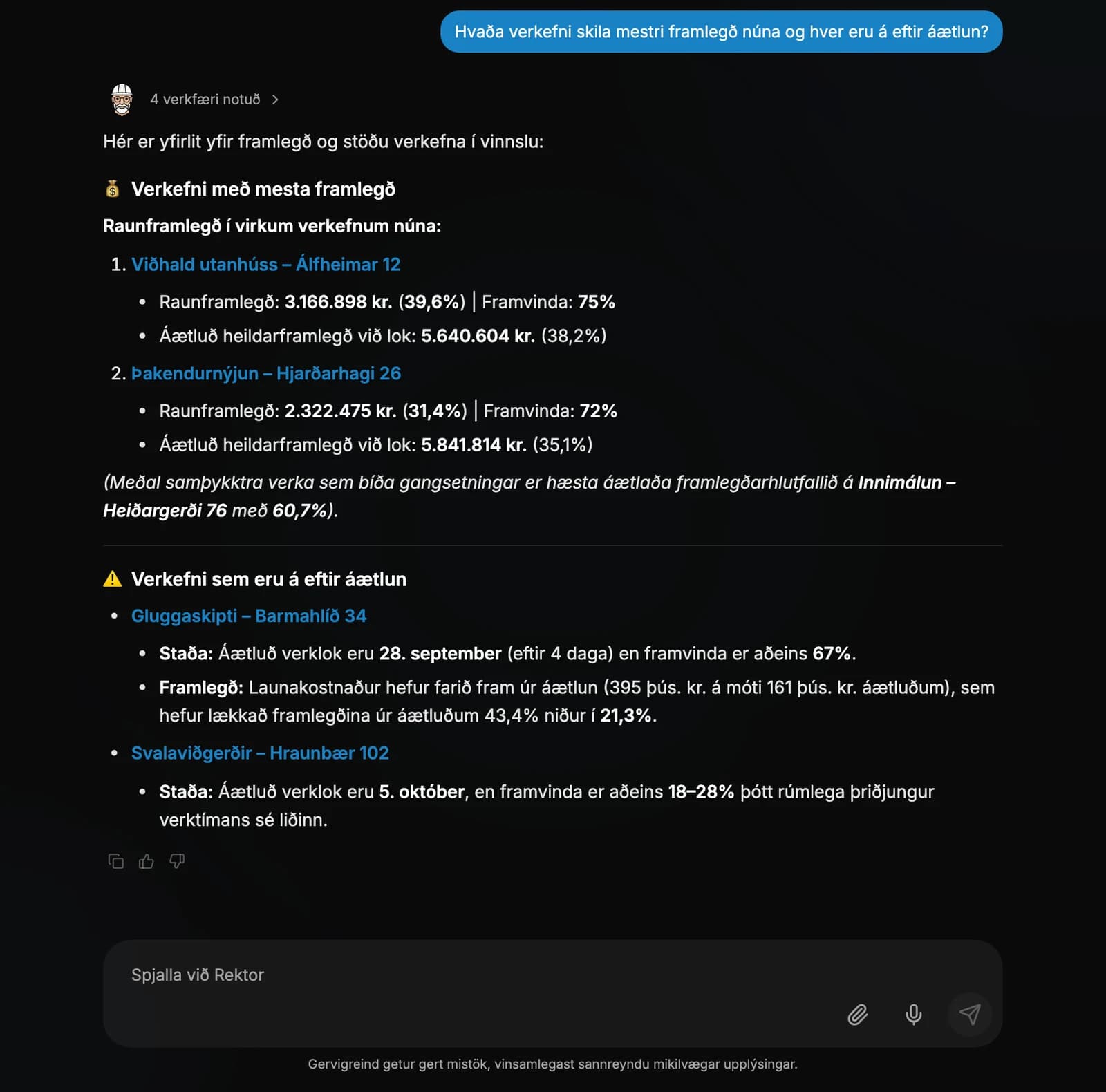 Það sem þú getur spurt um